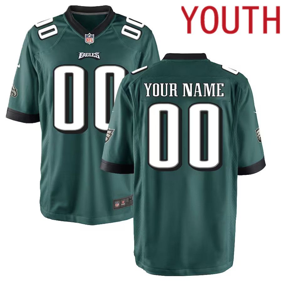 Youth Philadelphia Eagles Nike Midnight Green Custom Game NFL Jersey->customized nfl jersey->Custom Jersey